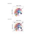 Colorful watercolor unicorn wall sticker for nursery decoration in 40x40cm layout - HMP6-1343/40*40cm*1 Sheet (No Bag) / Watercolor Unicorn (HMP6-1343)