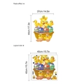 Cartoon Easter chick and egg wall stickers for nursery school bathroom decoration - 40x40cm*1 Sheet (Without Bag) / Yellow