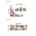 Realistic Easter bunny wall stickers with floral decor for nursery and kids bedroom art - HMP6-1481 / 30x90cm / Brown