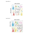 Cute Easter bunny wall sticker set with colorful eggs and flowers for home decor - HMP6-1479 30*60cm / Colorful