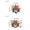 Colorful 2024 Carnival feather mask wall sticker for festive home art decoration - HMP6-1489/40*60cm*1 Sheet (Without Bag) / Red
