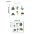 Self-adhesive green potted plant wall stickers for living room and office home decoration - HMY6-2242/30*60cm (2 Sheets) / Green
