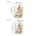 Cute watercolor Easter bunny wall stickers with flowers for living room decor - 30x40cm / Brown