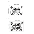 Sticker mural Hoppy Easter avec œufs colorés et étoiles, dimensions 46x32cm - HMX6-656/30*40cm*1 Feuille (Sans Sac) / Noir