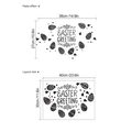 Vinilos de pared de Pascua con huevos y estrellas decorativas en PVC negro minimalista - 40x30cm / Negro