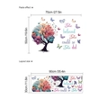 Colorful wisdom tree butterfly wall stickers with She Believed She Could inspirational quote - 30*90cm / Pink