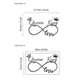 Queen and King heart wall decal with crown and infinity love sign for bedroom decor - 37*60cm / Black
