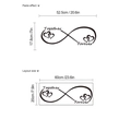 Infinity heart wall sticker with Together Forever text showing paste effect and layout size - HMY6-404/20*60cm 1 Sheet (No Bag) / Black