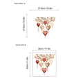 Vinilo decorativo autoadhesivo con globos de corazón y ramas con medidas de diseño - 30x30cm / Rojo