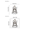 Cartoon rabbit wall sticker with leopard bow and glasses for home decor size guide - Cartoon Rabbit Leopard Bow Style (HMY6-461) / Black