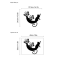 Cartoon cat and moon wall sticker set with layout dimensions and paste effect - 38x40cm Style (HMY6-443) / Black