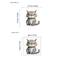 Boze cartoon kat toiletsticker met afmetingen en plakvoorbeeld voor badkamerdecoratie - 30x30cm (HMY6-433) / Grijs