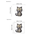 Pegatina autoadhesiva de gato gris de dibujos animados para decoración de inodoros baño - 30x30cm / Gris