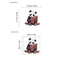 Sticker WC panda mignon avec cœur et rose, autocollant de décoration de taille 30x30cm - Style Panda Rose Cœur (HMY6-423) / 1 Feuille