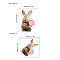 Pegatina de pared de conejo de Pascua con rosa para decoración del baño casa - Estilo 1 / Marrón