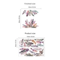 Adesivi murali piante tropicali acquerello con dimensioni 82x90cm e 100x35cm dettagli - 35*100cm*2 Pezzi / Rosa