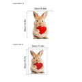 Pegatina de inodoro de conejo de Pascua realista con corazón y medidas de diseño decorativo - Estilo Conejo con Corazón / Estándar Grande / Marrón