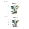Adesivi murali famiglia di elefanti con dimensioni del layout e dell'effetto - 30*34cm*1 Foglio (Senza Borsa) / Blu