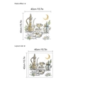 Adhesivo de pared estilo árabe con luna dorada y linterna para decoración de Ramadán - 40cm x 40cm / Verde