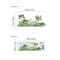 Tropical green leaf wall sticker set with palm and banana leaves, sized 80x43cm - 30x90cm (1 Sheet) / Green