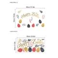 Adesivo murale Happy Easter dorato con uova colorate e decorazioni 80x50cm - Tema Pasquale (HMP6-1519) / 30x60cm