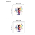 Vinilo infantil de niña con globos, decoración estilo acuarela para dormitorio - Estilo Niña Burbujas Acuarela (HMP6-1658) / Rojo