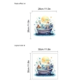 Cartoon castle boat wall sticker with moon and stars, layout and paste effect size guide - 30x30cm (1 Sheet) / Purple