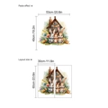 Sticker mural lapin et maison de fées avec plan de dimensions pour chambre d'enfant - 30x60cm (HMX6-642) / Marron