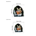 3D cartoon mouse hole wall sticker with reading mouse design and size specifications - 10*10cm*1 Sheet / Red