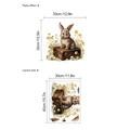 Vinilo decorativo de conejo de Pascua en maleta vintage con margaritas y medidas - Conejo de Pascua (HMP6-1511) / 30x40cm