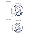 Cartoon howling wolf and crescent moon wall sticker for home living room decor - 30*40cm / Blue