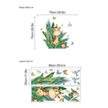 Pegatinas de pared de jirafa y mono animado con plantas tropicales para cuarto de los niños - 14Z9-C10/30*90cm*2 Hojas / Verde