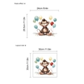 Cartoon monkey with colorful balloons wall sticker for nursery or bedroom decor - HMY6-2172/30*30cm*1 Sheet (No Bag) / Brown