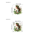 Wandtattoo Waldmädchen mit Schmetterlingen und Blättern, 37x37cm PVC Wanddekoration - 14Z4-D33/40*40cm*1 Blatt (Ohne Beutel) / Grün