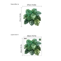Detail van Monstera muursticker met weergave van plakeffect en afmetingen van het ontwerp - Stijl D52 (14Z4-D52) / 40x40cm