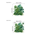 Detail van Monstera-muursticker met weergave van het plak-effect en de lay-out afmetingen - Stijl D54 (14Z4-D54) / 40x40cm