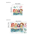 Cartoon girl on stars and moon wall stickers, waterproof PVC home decor 75x75cm - 14Z9-C14/30*90cm 2 Sheets / Green