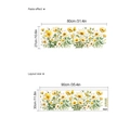 Yellow cosmos wall sticker with layout and paste effect dimensions for living room decor - Fresh Watercolor Cosmos Pattern / Yellow
