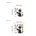 Muursticker met zwarte kat en oranje bloem voor decoratie van woonkamer en huis - Zwarte Kat Met Bloem Stijl / 30x30cm / Zwart