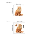 Adesivo da parete gatto arancione realistico in PVC per decorazione soggiorno casa - Gatto Arancione a Pelo Lungo (13P3-D16) / 30x30cm