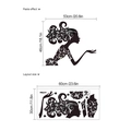 Eleganter Wandsticker mit Frauensilhouette und Blumenmuster für die Dekoration - 30x60cm / Schwarz