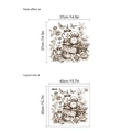 Vintage flower and clock wall sticker with retro books and butterflies on white background - 13P0-D12 Style / Brown