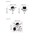 Pegatinas de baño siluetas hombre y mujer negras con dimensiones y vista de diseño - Estilo Hombre Y Mujer (10Y4-D58) / Negro
