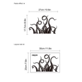 Adesivo murale con tentacoli di polpo per decorazione bagno, layout 30x20cm - Stile Polpo Nero (10Y1-A20)