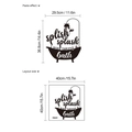 Sticker mural salle de bain avec silhouette baignoire et citation, 29,5x36,8 cm - 40x40cm / Noir