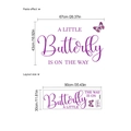 A Little Butterfly Is On The Way wall sticker set with paste and layout size dimensions - 30*90cm / Purple
