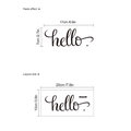 Selbstklebender PVC Hello Wandsticker Dekoration für Badezimmertür Maße 17x7cm - 10x20cm*1 Blatt (Ohne Tasche) / Schwarz