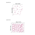 Adesivo da parete bolle rosa per soggiorno con dimensioni del layout ed effetto - 30x40cm (1 Foglio) / Rosa
