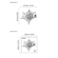 Pegatina de pared Halloween de telaraña y araña negra en PVC para decoración de baño - 30x30cm (Sin Bolsa) / Negro