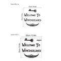 Welcome to Wonderland wall sticker with vintage key and Cheshire Cat face design - 30x30cm x 1 Sheet (No Bag) / Black